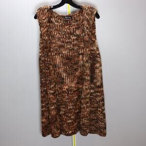 Two Sisters / ii Sisters Hooded Open-Front Sleeveless Long Cardigan Sweater M